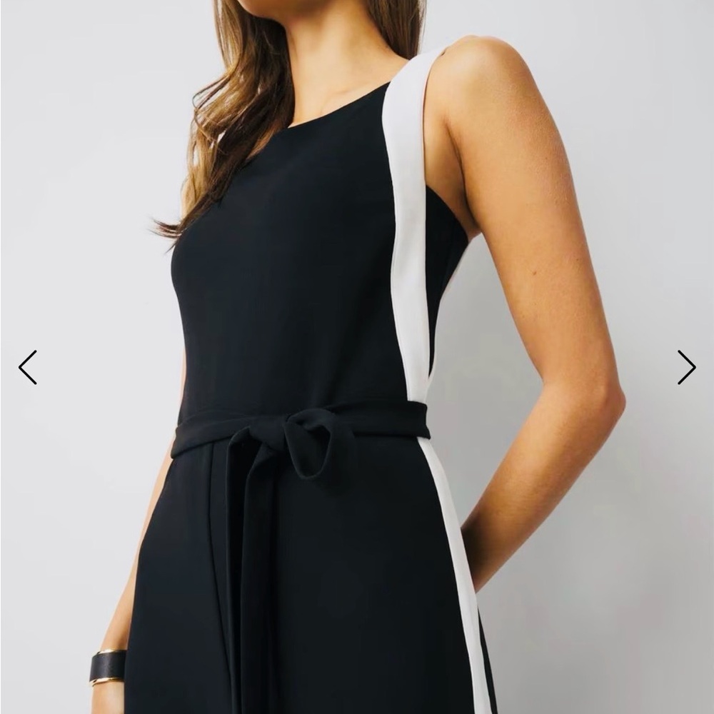 White House Black Market Black Jumpsuit with White Accents - Picture 3 of 6